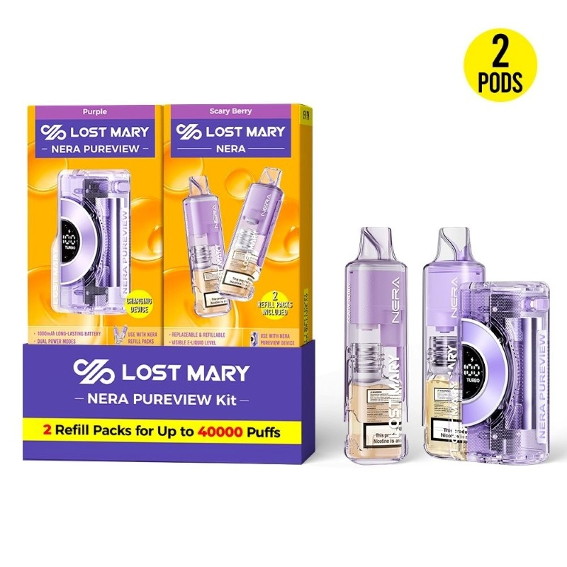 Lost Mary Nera Pureview Kit Disposable Vape - 40000+ Puffs
